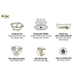Nồi lẩu uyên ương 6L Bear DHG-B60R6 3
