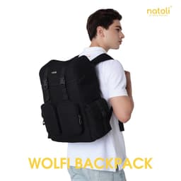 Balo nam nữ đi học Natoli Wolfi B7  nhiều ngăn kháng nước cao cấp  2