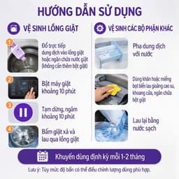 Dung dịch vệ sinh và khử trùng máy giặt 8in1 GEARSHOP không cần ngâm, loại bỏ nấm mốc, mạt bụi và mùi hôi 7