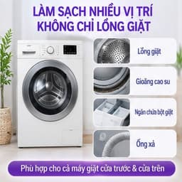 Dung dịch vệ sinh và khử trùng máy giặt 8in1 GEARSHOP không cần ngâm, loại bỏ nấm mốc, mạt bụi và mùi hôi 6