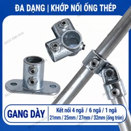 Phụ Kiện Nối Ống Tròn Bằng Gang Phi 21 25 27 32mm – Khớp Nối Ống Gang Lắp Ráp 2