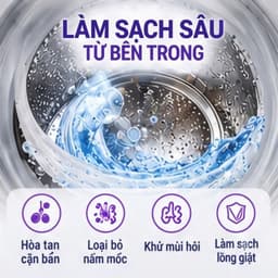 Dung dịch vệ sinh và khử trùng máy giặt 8in1 GEARSHOP không cần ngâm, loại bỏ nấm mốc, mạt bụi và mùi hôi 8
