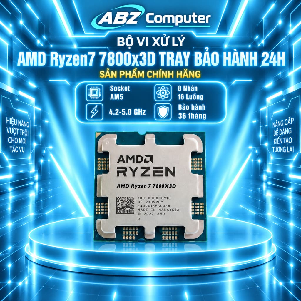 CPU AMD Ryzen 7 7800X3D TRAY NEW | Chính Hãng | Bảo Hành 36 Tháng 24H