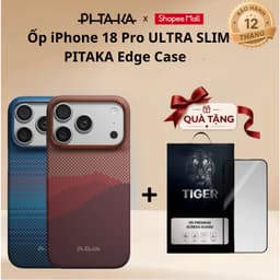[iPhone 18 Pro] Ốp lưng PITAKA Edge Case (with PitaTap) bảo vệ chống sốc tích hợp sạc không dây mỏng nh 1