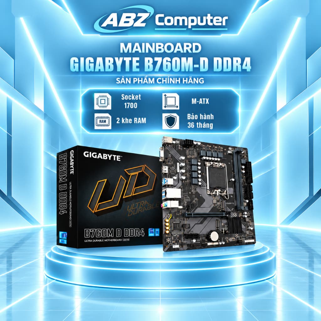 MAINBOARD Bo Mạch Chủ GIGABYTE B760M-D DDR4 NEW | Chính Hãng | Bảo Hành 36 Tháng