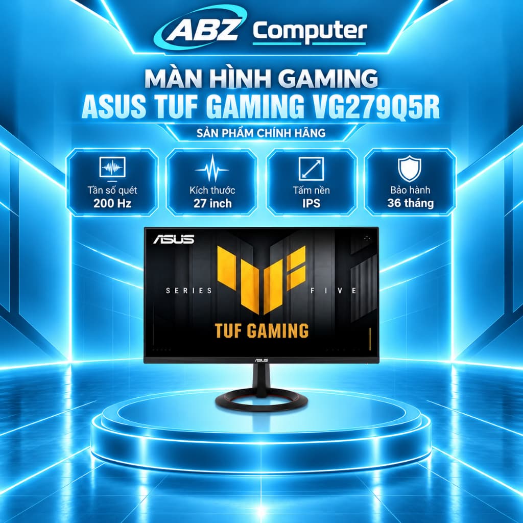 Màn Hình Chơi Game ASUS TUF VG279Q5R 27 inch | IPS | FHD | 200Hz | NEW |CHÍNH HÃNG | BẢO HÀNH 36 THÁNG