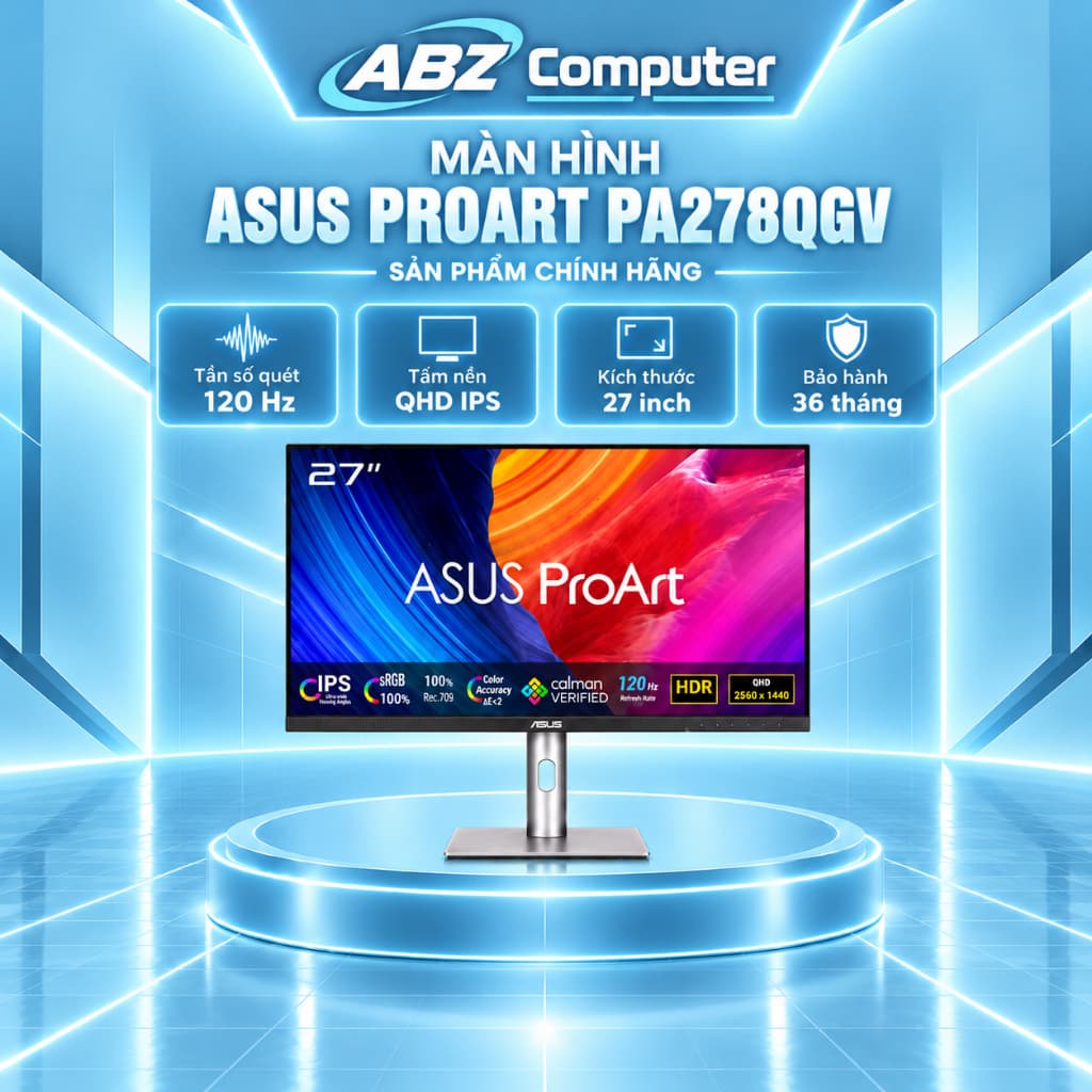 MÀN HÌNH ASUS PROART PA278QGV 27'' 120Hz | NEW| CHÍNH HÃNG| Bảo hành 36 tháng
