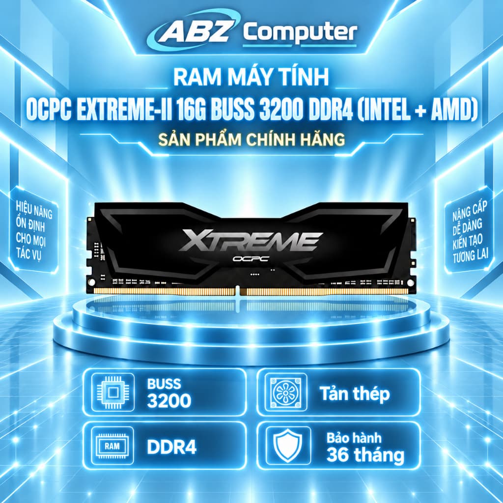 RAM MÁY TÍNH OCPC XTREME II 16GB DDR4 Bus 3200 (Intel + AMD) NEW | Chính Hãng | Bảo Hành 36 Tháng
