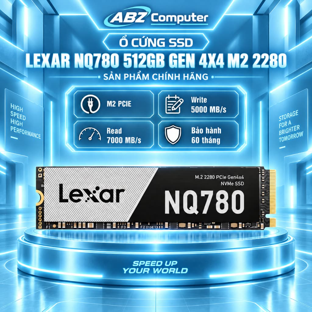 Ổ Cứng SSD Lexar NQ780 512GB (NVMe PCIe/ Gen4x4 M2.2280/ 5000MB/s/ 2500MB/s) | NEW | CHÍNH HÃNG