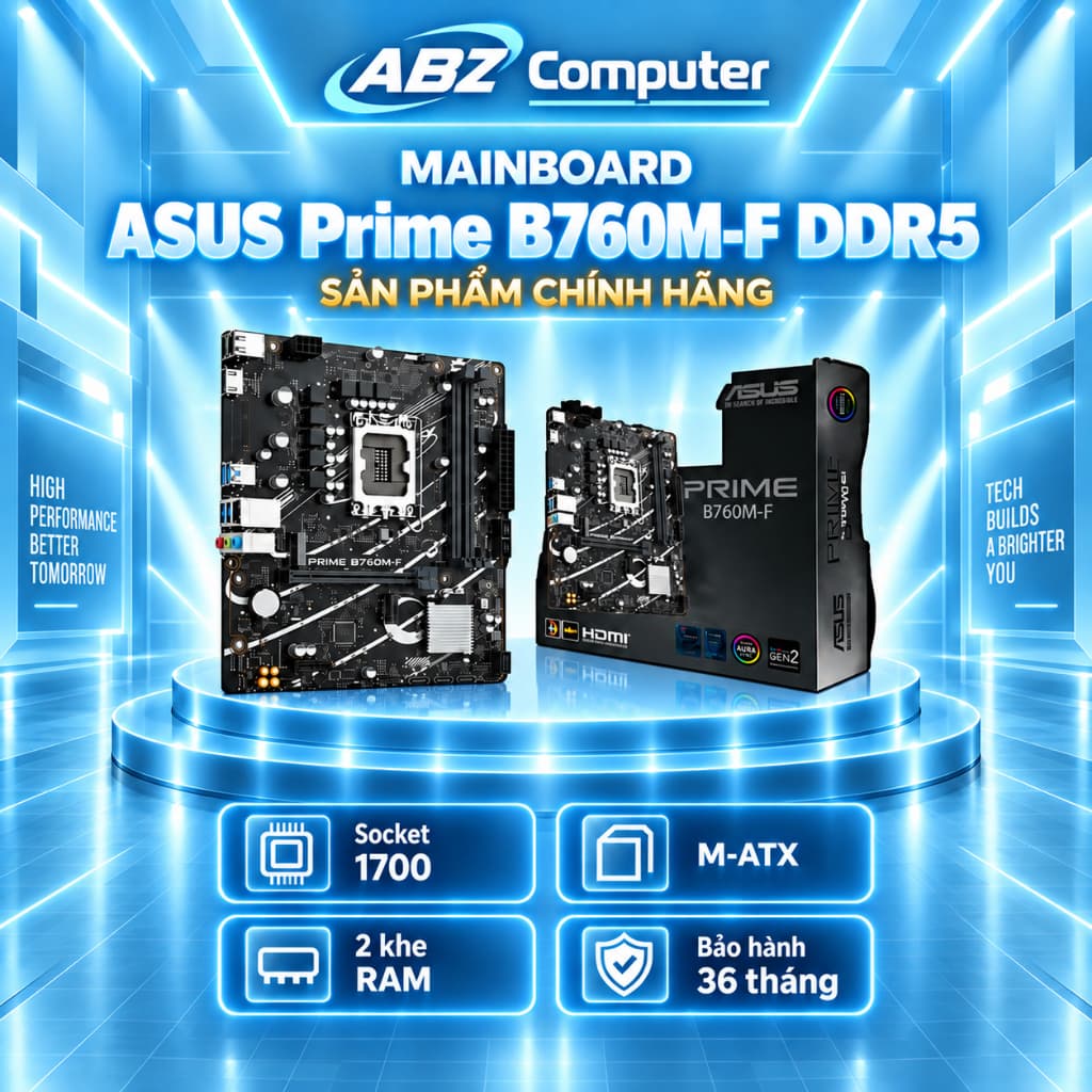 MAINBOARD Bo Mạch Chủ ASUS PRIME B760M-F DDR4/DDR5 NEW | Chính Hãng | Bảo Hành 36 Tháng