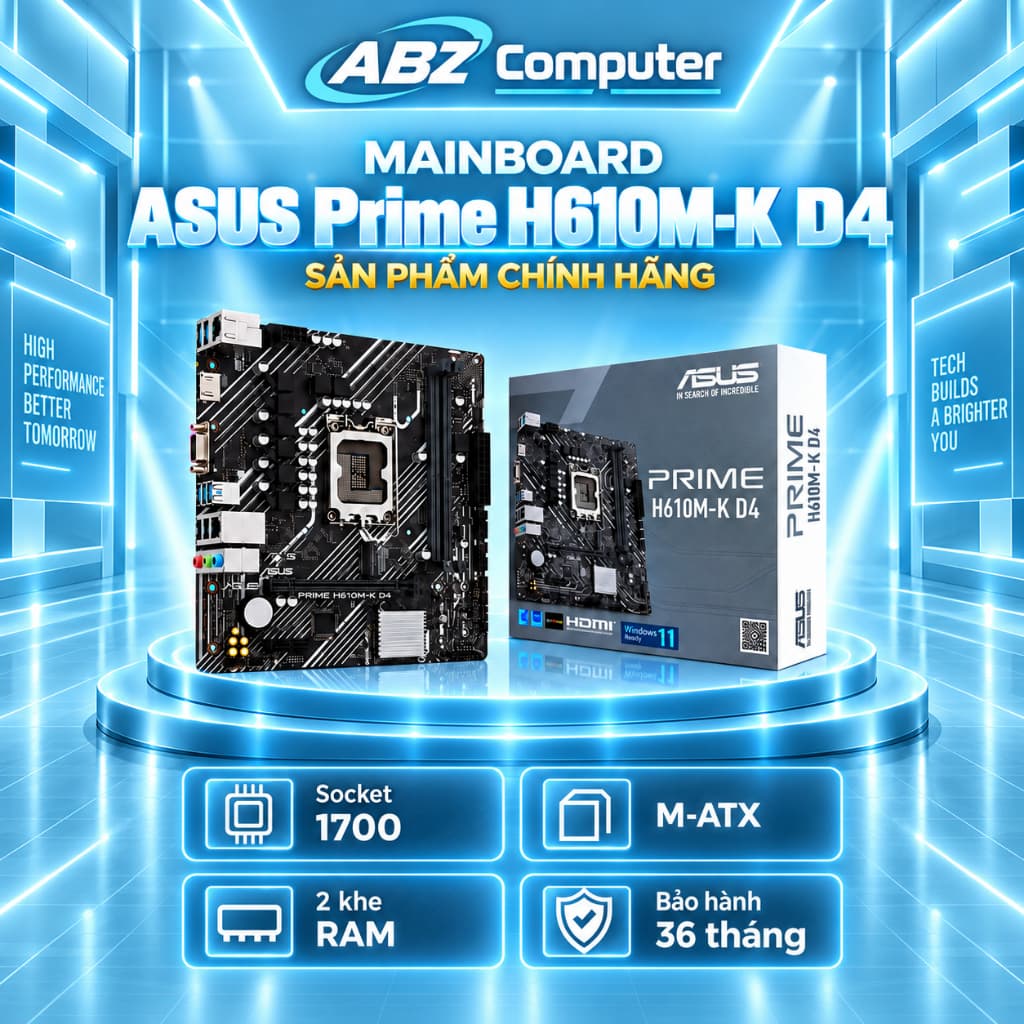 MAINBOARD Bo Mạch Chủ ASUS PRIME H610M-K D4 NEW | Chính Hãng | Bảo Hành 36 Tháng