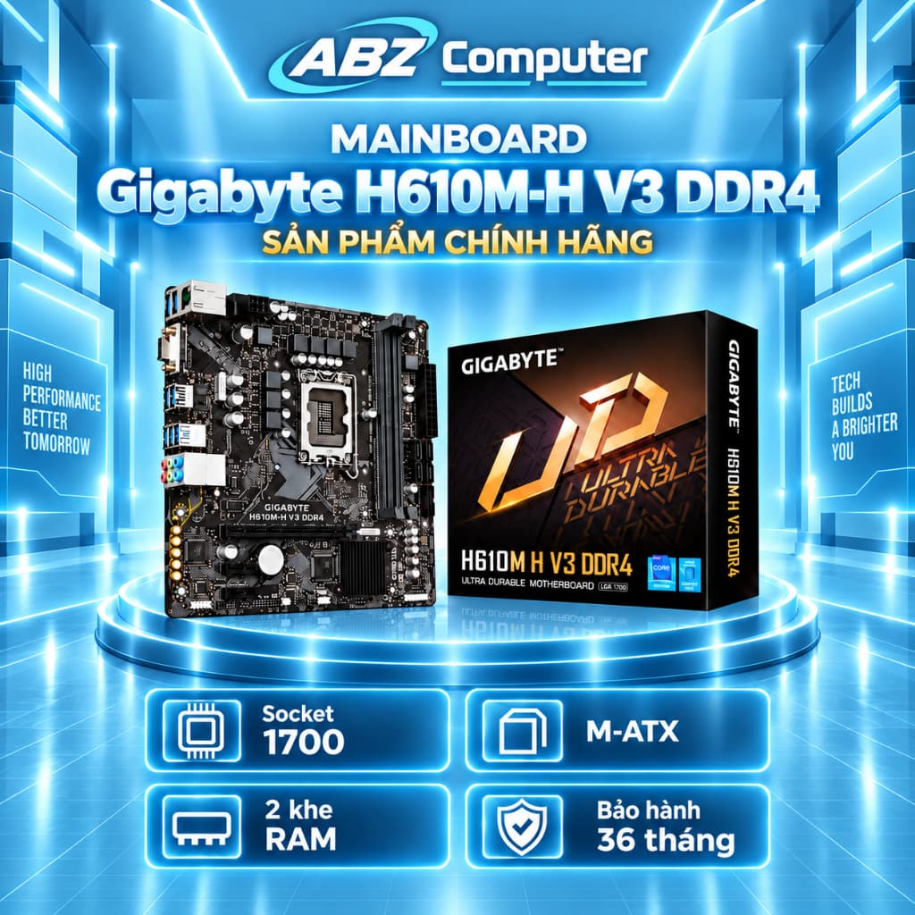 MAINBOARD Bo Mạch Chủ GIGABYTE H610M-H V3 DDR4 NEW | Chính Hãng | Bảo hành 36 Tháng