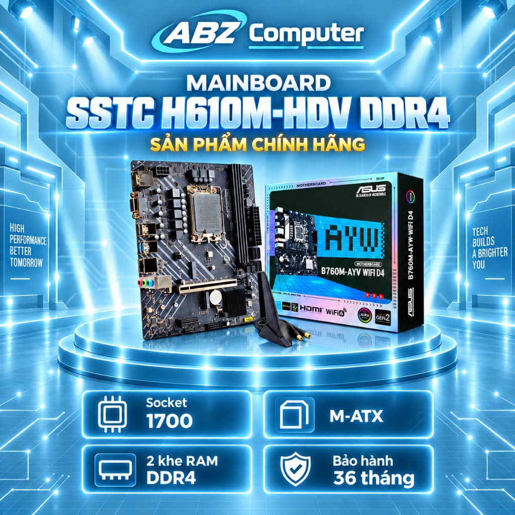 MAINBOARD Bo Mạch Chủ SSTC H610M-HDV NEW | Chính Hãng | Bảo Hành 36 Tháng