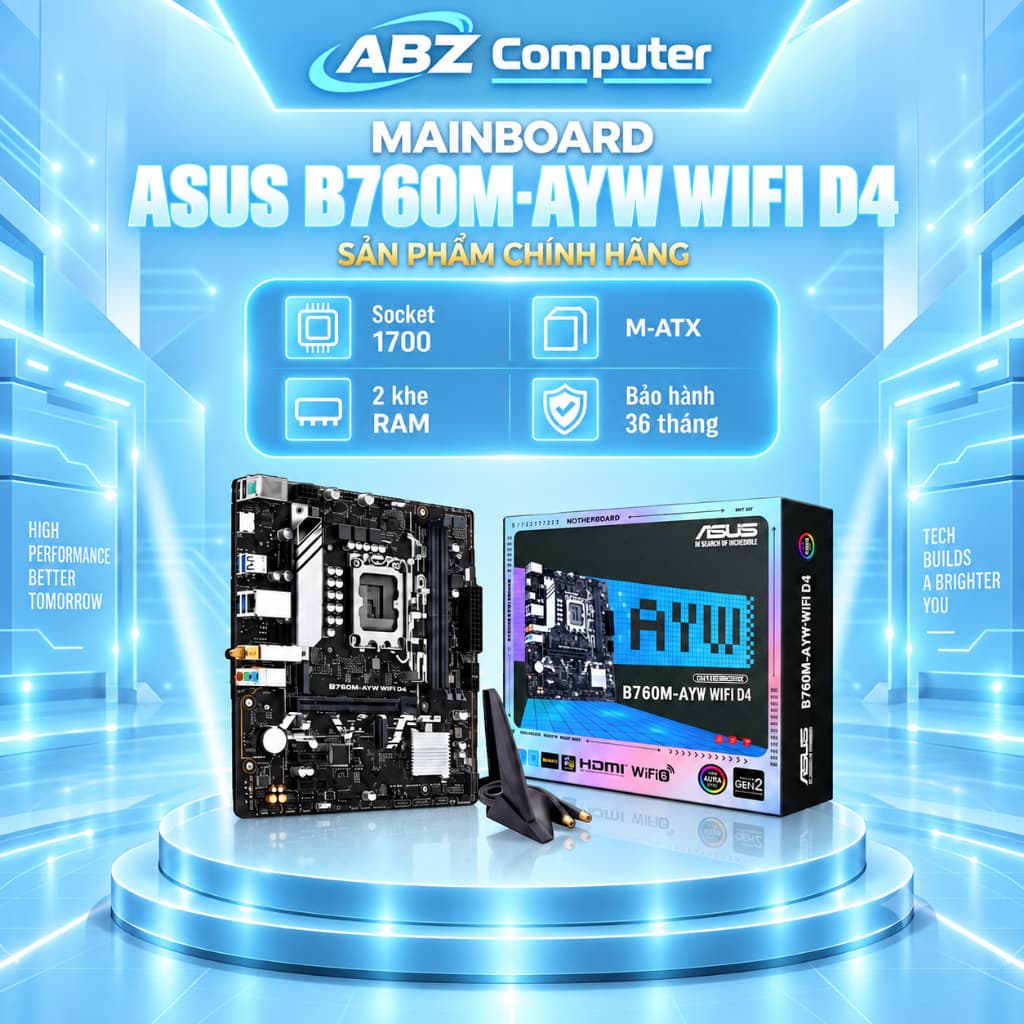 MAINBOARD Bo Mạch Chủ ASUS B760M-AYW WIFI DDR4 NEW | Chính Hãng | Bảo Hành 36 Tháng