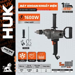 Máy Khoan Điện 3 Tay Cầm HUKAN G3-EDKS1601 Công Suất Cao 1600w, Đầu 16mm - Tặng Gậy Khuấy Sơn 2