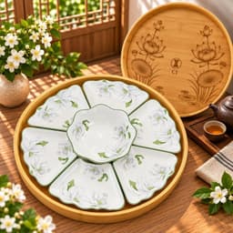 [ GiaDungQueHuong ]  KHAY NHỰA VÂN TRE size 45cm  – NÉT CHẤM PHÁ THANH LỊCH CHO BỘ MẶT TRỜI 8