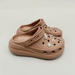 Dép crush unisex đế cao 6 phân full nhựa EVA cao cấp tặng kèm 10 jibbitz sticker, dép sục crush nam nữ đế bánh mỳ 6-7cm 5