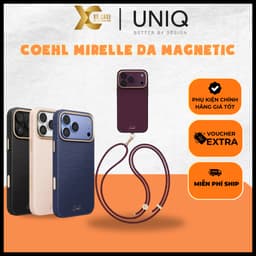 [Có iP18] Ốp UNIQ COEHL Mirelle Da Thuần Chay Kèm Dây Đeo Có Nút Control Sạc Từ Tính Chính Hãng cho iP 18 | 17 Pro Max 1
