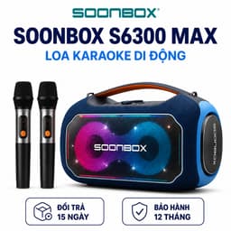 Loa Karaoke Bluetooth SOONBOX S6300 MAX 200W, 2 Micro Không Dây, Pin 24000mAh, Bluetooth 5.3, LED RGB, Loa Di Động Bass 1
