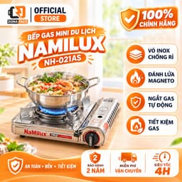 Bếp gas mini du lịch Namilux NH-021AS thép không gỉ tiết kiệm gas có van ngắt gas tự động an toàn 1