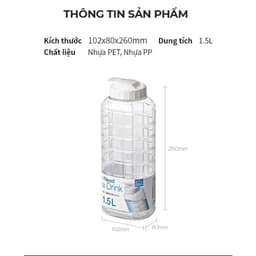 HAP810 - Bình nước Jug 1.0L - Nắp màu trắng 3
