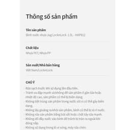 HAP810 - Bình nước Jug 1.0L - Nắp màu trắng 8