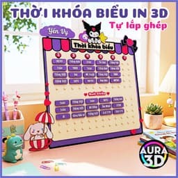 [HỎA TỐC] Thời Khóa Biểu In 3D Kuromi Tự Lắp Ghép Cấp 1 – Bảng Lịch Học Tháo Lắp Hơn 55 Mảnh Ghép Môn Học 2