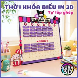 [HỎA TỐC] Thời Khóa Biểu In 3D Kuromi Tự Lắp Ghép Cấp 1 – Bảng Lịch Học Tháo Lắp Hơn 55 Mảnh Ghép Môn Học 4