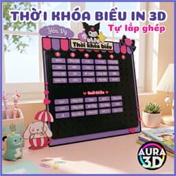 [HỎA TỐC] Thời Khóa Biểu In 3D Kuromi Tự Lắp Ghép Cấp 1 – Bảng Lịch Học Tháo Lắp Hơn 55 Mảnh Ghép Môn Học 1