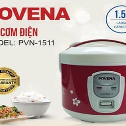 Nồi cơm điện nắp gài Povena PVN 1511 dung tích 1,5L nấu cơm ngon - Bảo hành 12 tháng 1