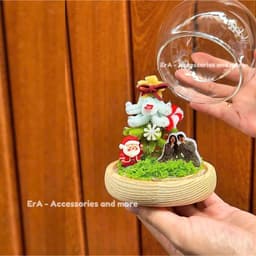 ĐÈN NGỦ TRÒN Noel In ảnh Custom Cây thông Kẽm Nhung Handmade, Đèn giáng sinh, quà tặng decor trang trí Noel - Erashop 6