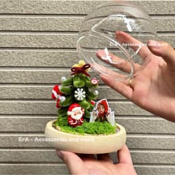ĐÈN NGỦ TRÒN Noel In ảnh Custom Cây thông Kẽm Nhung Handmade, Đèn giáng sinh, quà tặng decor trang trí Noel - Erashop 4