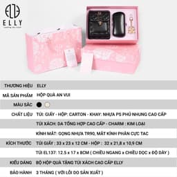 [QUÀ TẶNG 20/10] Hộp quà tặng ELLY HTX137 hộp quà an vui túi xách kính mắt charm cao cấp tặng mẹ, vợ, người yêu, cô giáo 2