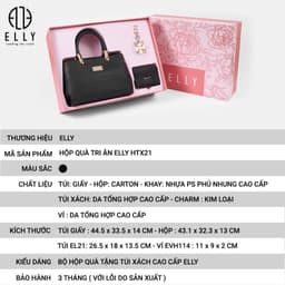 [QUÀ TẶNG 20/10] Hộp quà tặng ELLY HTX21 túi xách ví charm cao cấp quà tặng thời trang tặng mẹ, vợ, người yêu, cô giáo 2