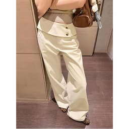 Quần Dài Kaki Nữ Ống Loe Phối Cạp Bản Lớn Cúc Cài Trendy, Quần Suông Tôn Dáng ĐK Fashion 3