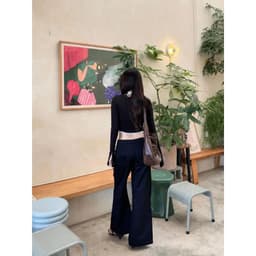 Quần Dài Kaki Nữ Ống Loe Phối Cạp Bản Lớn Cúc Cài Trendy, Quần Suông Tôn Dáng ĐK Fashion 6