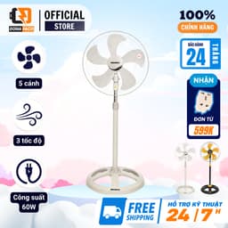 Quạt lửng senko LTS1633 5 cánh,thân sắt công xuất 60w 3 cấp gió bảo hành chính hãng 24 tháng 1