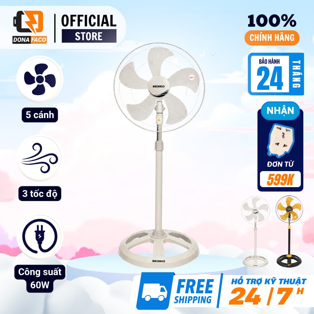 Quạt lửng senko LTS1633 5 cánh,thân sắt công xuất 60w 3 cấp gió bảo hành chính hãng 24 tháng
