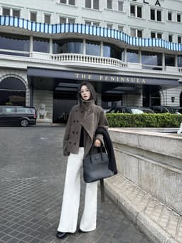 (Dmina)  Áo Khoác Dạ Nữ Vạt Chéo Cổ Bẻ Dáng Ngắn Kèm Đai Thời Trang Hàn Quốc Giữ Ấm Tốt Thu Đông 5