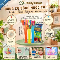 1-2-3 Set 111 Quả Bóng Bay Nước + Vòi bơm + Dây Chun   Vui Chơi, Kỉ Yếu, tắm biển[Family's house] 1