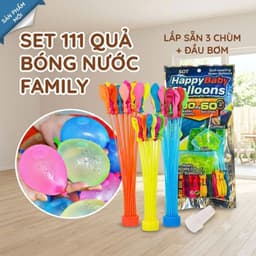 1-2-3 Set 111 Quả Bóng Bay Nước + Vòi bơm + Dây Chun   Vui Chơi, Kỉ Yếu, tắm biển[Family's house] 2