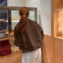 Áo Khoác Nữ Cổ Tàu Khoá Kéo PHƯƠNG JEAN Form Lửng Cá Tính #8900 #8902 #8801 Màu Nâu Choco, Be Trà Sữa, Xanh Than 4
