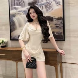 (Bigsize S-3XL) Đầm Body Nữ Dáng Ôm Cổ Vuông Nhún Eo Tay Loa Sang Chảnh Dự Tiệc 5