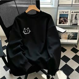 Áo Sweater Nam Nữ Dài Tay In Hình Mèo Dễ Thương Chất Liệu Nỉ Bông Dày Dặn,Mềm Mịn 4