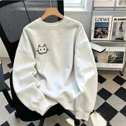 Áo Sweater Nam Nữ Dài Tay In Hình Mèo Dễ Thương Chất Liệu Nỉ Bông Dày Dặn,Mềm Mịn 5
