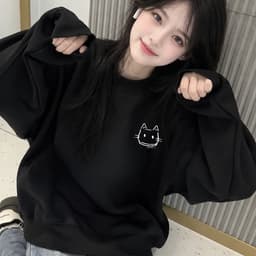 Áo Sweater Nam Nữ Dài Tay In Hình Mèo Dễ Thương Chất Liệu Nỉ Bông Dày Dặn,Mềm Mịn 2