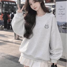 Áo Sweater Nam Nữ Dài Tay In Hình Mèo Dễ Thương Chất Liệu Nỉ Bông Dày Dặn,Mềm Mịn 9