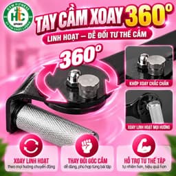 Bộ đòn tay kéo cáp Gym đa năng , Tay cầm xoay 360 độ có tại HC Sport 2