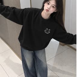 Áo Sweater Nam Nữ Dài Tay In Hình Mèo Dễ Thương Chất Liệu Nỉ Bông Dày Dặn,Mềm Mịn 6