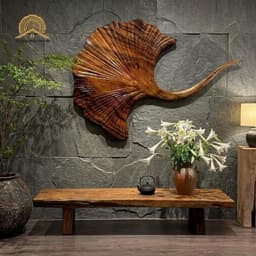 Tranh Gỗ Treo Tường Lá Ngân Hạnh Gỗ Me Tây Nguyên Tấm, Tranh Gỗ Nghệ Thuật Trang Trí Nhà Cửa, Tài Lộc May Mắn 4